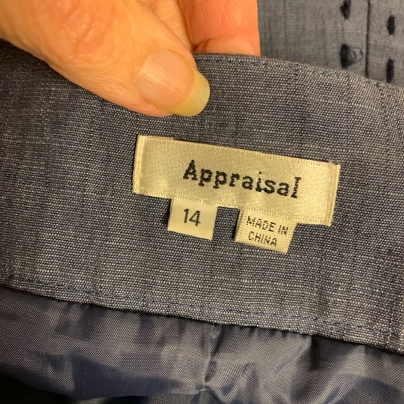 Appraisal Skirt SZ 14 Blue Skater Full Office Sophisticated Classic Corpcore - Picture 4 of 8